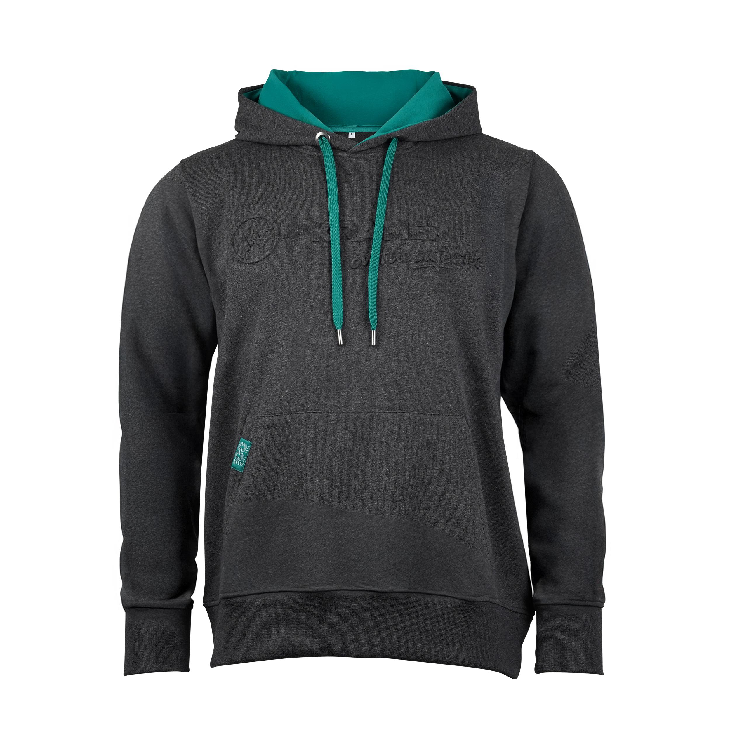 Hoodie antharzit grüne Kapuze Kramer MASTER